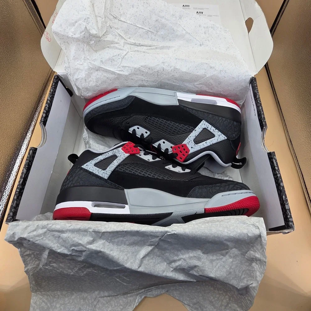Jordan Spizike Low Black Gym Red Wolf Grey FQ1759-009 Mens Size 11 Sneakers